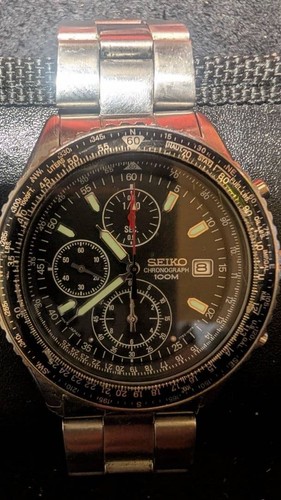 Seiko chronograph black watch - chronograph,
