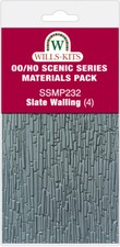 Wills SSMP232 Slate Walling 4 x 130 x 75 x 2mm Sheets 00 Gauge Plastic Kit 2ndPO