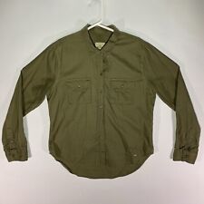 Hollister Shirt Mens M Green Pockets Button Up Sparkly Long Sleeve Flannel