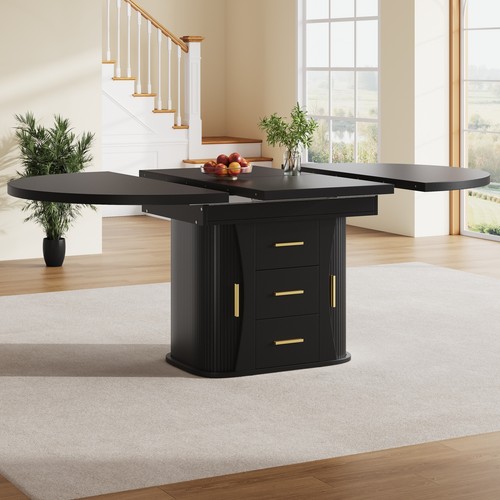 Extendable round dining table - extendable,