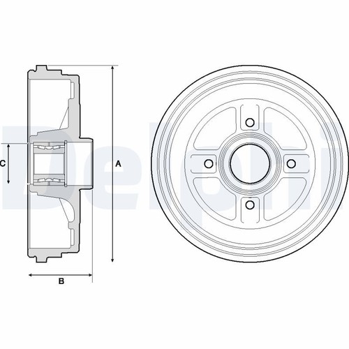 Delphi brake drum rear - delphi, abs