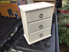 Small Wooden 3-drawer Storage Cabinet Painted White