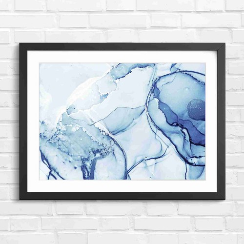 Blue abstract fluid - blue,