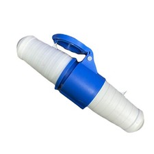 16A Male 3 Pin Blue Plug & Socket Set Industrial 230V Garage Caravan - Used