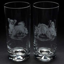 Papillon Dog Highball Glass -