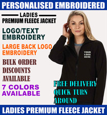 Personalised Embroidered Logo Ralawise RG123 Ladies Premium Fleece Jacket