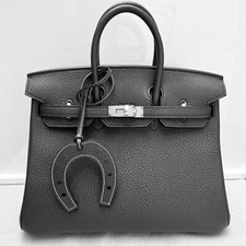 Real Leather Horseshoe Bag Charm Key Chain Accessory Lanyard for Kelly Birkin