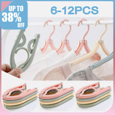 12X Travel Portable Foldable Clothes Coat Plastic Hangers Folding Slotted Tool