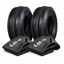 2x 6.00-16 Tractor Tyre 3 Rib