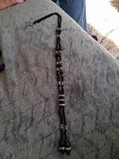 Laura Ashley Black/Beaded Necklace  With Silver/Clear Beads