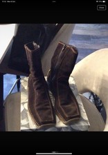 Jolly’s brown suede boots fleece lined zip sides size 6