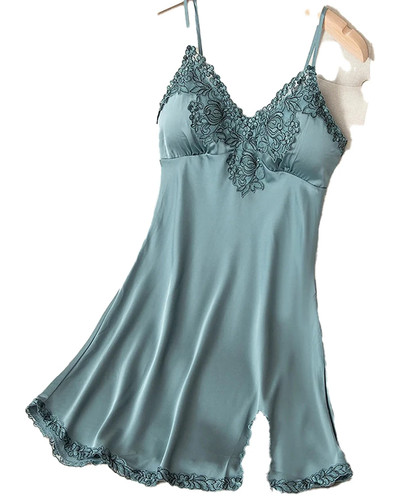 Lace satin nightdress - nightdress, for