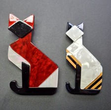 TWO FRENCH ART DECO CUBIST