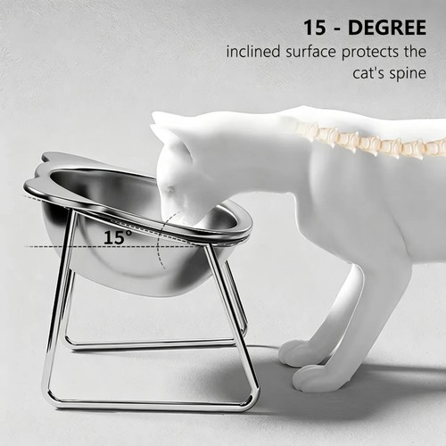 Raised cat bowl tilt 304 - 15°,