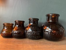 VINTAGE GLASS BOVRIL JARS. GRADUATED SET OF 4 Jars 16oz 8oz 4oz 2oz  VGC.
