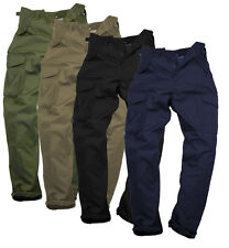 Mens Plain Combat Working  Multi Pocket Strong Cargo Trousers Poly Cotton Work