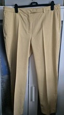 Marks And Spencer Ladies Ochre Check Mia Capri Trousers Size 18R