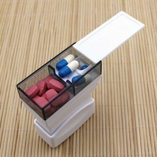 Portable Tablet Pill Medicine Crusher Grinder Grind Splitter Cutter Organize Box