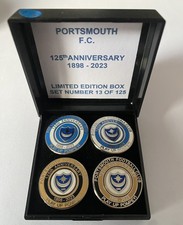 PORTSMOUTH Football Club FC Badge 125th ANNIVERSARY YEAR LIMITED ED Box Pin Set