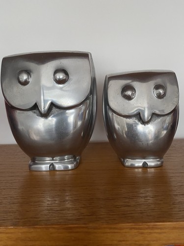 Owl aluminium heavy figurines - aluminium,