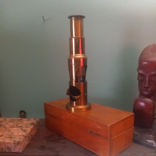Antique brass field microscope - antique,