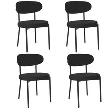 4 x Black Velvet Dining Chairs