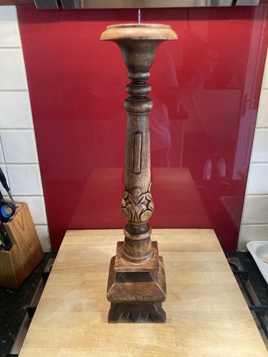 Hand carved wooden pillar - -carved,