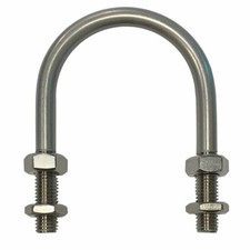 U-Bolt M6 x 60 mm Thread, 44 mm Inside Diam, 87 mm Inside Height Stainless Steel