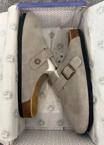 Birkenstock boston grey suede - grey,