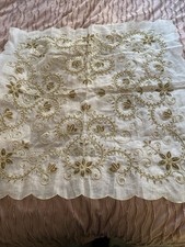 Beautiful Gold  Embellished Table Cloth Square 33 Inches Christmas Special Event