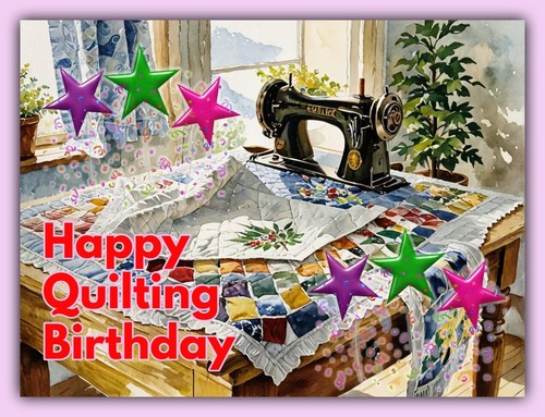 Happy quilting birthday - a5,
