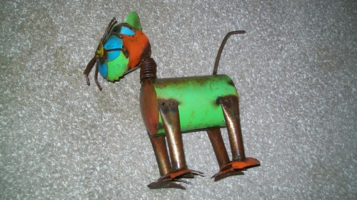 Metal cat sculpture decor - cat, sculpture-decor