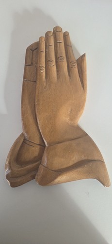 Religious wooden prayer hands - wooden,