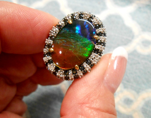 Canadian ammolite ring 13 - 18,