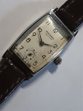 Rare Vintage "JOHN BARREL" rectangular Side seconds Unisex Winding Watch