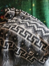 Alpaca Wool Blanket Throw Grey,black And White 139cm x 166cm