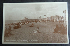 WORTHING, BANDSTAND FROM PIER.  VINTAGE POSTCARD. UNUSED.