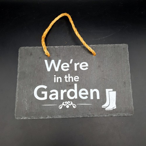 Slate sign the garden - slate,