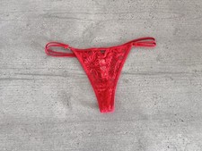 Women's Bikini Thong Brand New In Red With Lace Size XS Stretchy Fabulously Sexy