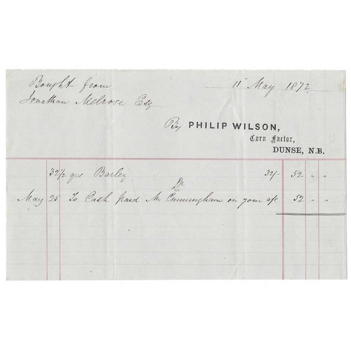 1872 billhead philip wilson - billhead,,