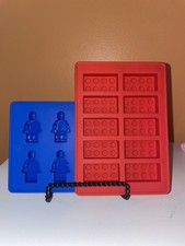 Lego Mini Figure & Brick Silicone Molds Tray Chocolate Candy Ice Cubes Small