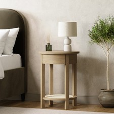 Light Oak Circular Bedside