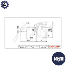 JOINT KIT DRIVE SHAFT DP2110.10.1124 FOR VW AUDI 80/B2/B3 COUPE CHFB/BMD 1.2L