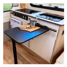 Folding table with - with, rail