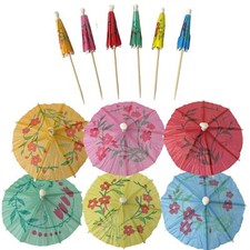 Mini Umbrella Cocktail Sticks Paper Parasol BBQ Party Drinks Hawaiian DecorP9200