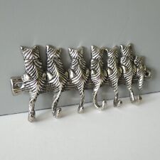Cats Tails Wall Hook Rack 6 Silver Tone Retro Cute Jewellery Keys