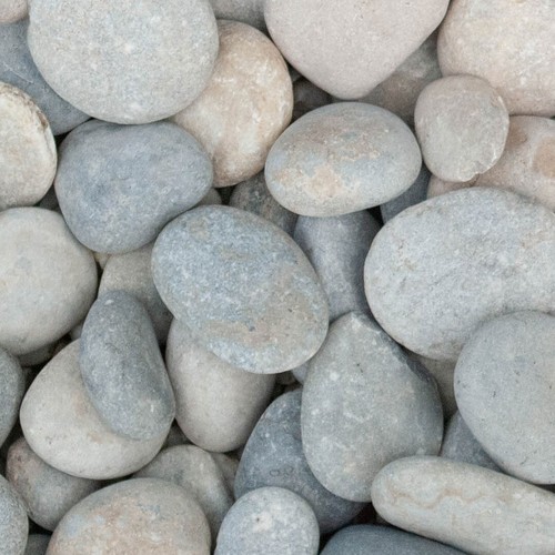 Flat silver garden stone - silver,
