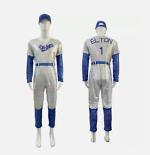 Rocketman Elton John Dodgers Baseball Sequin Cosplay Jumpsuit Costume Uniform UK