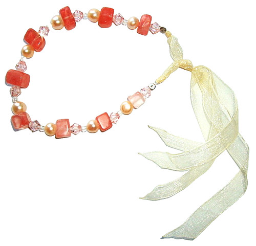 Real pearls cherry quartz - real, gem