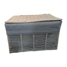 Dunelm Grey Storage Basket Trunk Handcrafted With Liner Home Decor MYS7